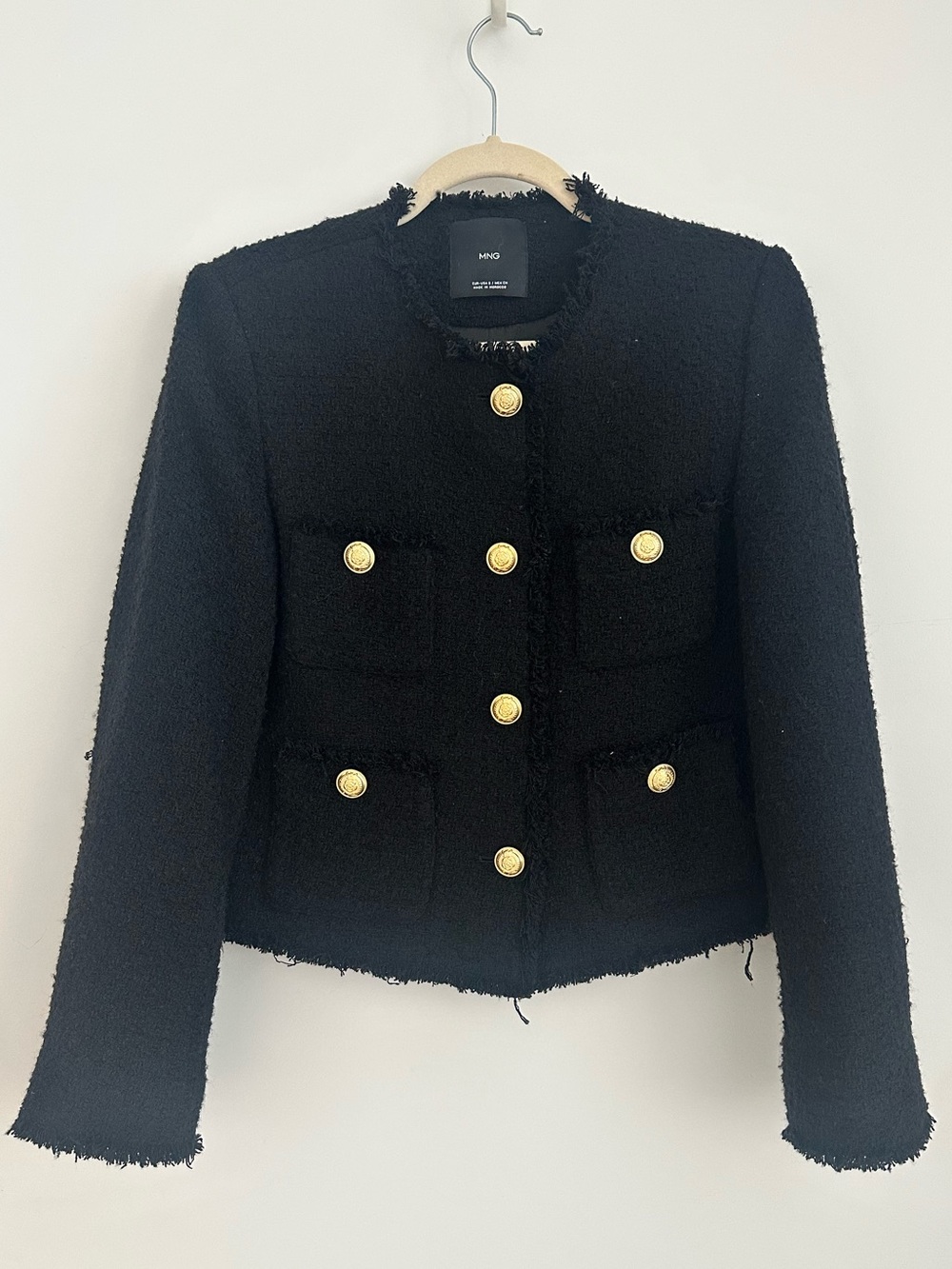 Mango Black Tweed Jacket - S